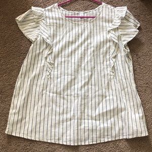 Old navy white top with blue stripes